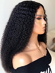 cheap -Synthetic Lace Wig Afro Curly Style 26 inch Black Middle Part 4x13 Closure Wig Women Wig A / Medium Length / Synthetic Hair