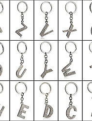 cheap -alphabet keyring a-z initials letter key ring shiny silver key chain