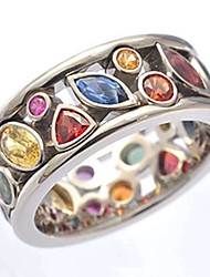 cheap -geometric pattern hollow diamond multicolor ring female simple zircon jewelry