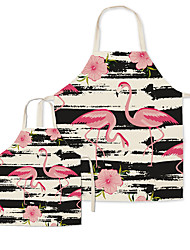 cheap -Mommy and Me Cute Flamingos Animal Print Apron Blushing Pink Casual Daily Family Photo Matching Outfits