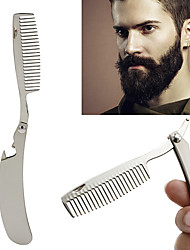 cheap -Beard Comb Mini Folding Portable Beard Comb Beard Styling Care Comb Men Beard Folding Comb Stainless Steel