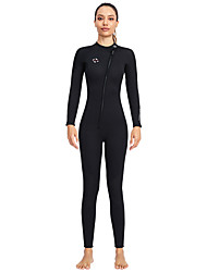 cheap -Dive&amp;Sail Women&#039;s Full Wetsuit 3mm SCR Neoprene Diving Suit Thermal Warm UPF50+ Quick Dry High Elasticity Long Sleeve Front Zip - Swimming Diving Surfing Scuba Solid Color Autumn / Fall Spring Summer