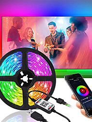 cheap -3m 9.8ft LED USB Strip Light TV Backlight RGB Color Changing Smart APP Bluetooth Control Music Sync SMD 5050 Home Party Holiday Décor