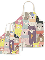 cheap -Mommy and Me Cute Cartoon Bears Print Apron  Casual Daily Family Photo Matching Outfits