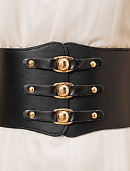 cheap -Women&#039;s Wide Belt Party Wedding Street Daily Black White Belt Pure Color Red Fall Winter Spring Summer