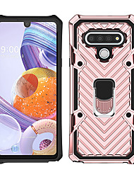 cheap -Phone Case For LG Back Cover LG K51 Stylo 6 Shockproof Dustproof Ring Holder Solid Colored TPU