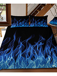 cheap -Blue Ice Fire Duvet Cover Set Quilt Bedding Sets Comforter Cover,Queen/King Size/Twin/Single(1 Duvet Cover, 1 Or 2 Pillowcases Shams),3D Digktal Print