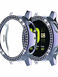 cheap -protective cover for galaxy watch active 2, 40 mm / 44 mm, double row, with glitter frame, gray, active 2 40mm