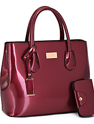 cheap -Women&#039;s Bag Sets 2022 Handbags Bag Set PU Leather Patent Leather 2 Pieces Purse Set Tassel Zipper Daily Office &amp; Career Blue Black Purple Red
