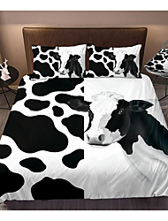cheap -Cow Print Home Bedding Duvet Cover Sets Soft Microfiber For Kids Teens Adults Bedroom Patchwork 1 Duvet Cover 1/2 Pillowcase Shams