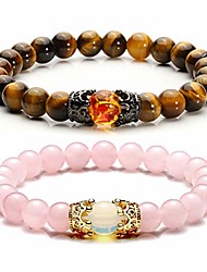 cheap -jovivi king&amp;queen crown distance couple bracelets for men women 8mm natural stone healing energy beads stretch bracelet