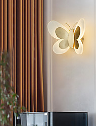 cheap -LED Wall Light Nordic Butterfly Design Bedside Light Living Room Bedroom Copper Wall Light 24 W