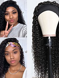 cheap -Water Wave Human Hair Band Wigs Wet and Wavy None Lace Front Wigs Human Hair Water Wave Headband Wig Glueless None Lace Wigs Human Hair for Black Women 150% Density Curly Wave Machine Made Wigs