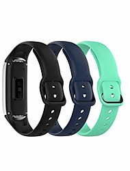 cheap -Smart watch band compatible with samsung galaxy fit 2019, fitness band sport metal secure fastener for sm-r370 smartwatch (black-nave-teal)