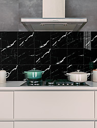 cheap -30*30cm 4 PCS Hard Piece Marble Tile Stickers Black Gray Granite Wallpaper Self-adhesive Wall Stickers Removable Waterproof Stickers Home Kitchen Bathroom Black Marble Wallpaper 4pcs 30x30cm