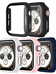 cheap -[4 pack] sundo apple watch case screen protector tempered glass slim guard bumper full coverage hd ultra-thin cover protective guard accessories for iwatch series 6/5/4/se 40mm