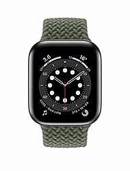 cheap -smartwatch band braided bracelet compatible for apple watch 44 / 42mm 40 / 38mm, woven solo loop replacement bracelets compatible with iwatch series 6/5/4/3/2/1 / se (inverness green, 40 / 38mm - l)
