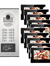 cheap -10 Apartments 7 Multi Apartment Video Door Phone System Video Intercom Doorbell System 700 TVL Camera for 10 Families
