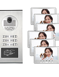 cheap -7 Inch Color Video Intercom Door Phone System RFID Metal IR Camera Doorbell For Multi Apartments Family