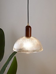 cheap -LED Industrial Pendant Light Wood Glass Vintage 20/25/30/38 cm Style Glass Bowl Painted Finishes Vintage Country Cafes Dining Room Kitchen Living Room Lights