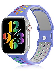 cheap -yaxin sports band compatible with apple watch bands 38mm 40mm 42mm 44mm women and men,breathable soft silicone replacement strap double-color air holes bands for iwatch series 6 5 4 3 2 1 se