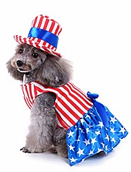 cheap -Pet Dog Costume American USA Flag Harness with Vivid White Stars Design Stripes Clothes for Memorial Day for Small Dog