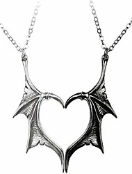 cheap -devil wings demon dragon wings pendant necklace for women men charm matching love heart shape necklace necklace jewelry gift for couple family friendship
