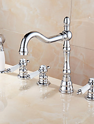 cheap -Bathtub Faucet - Contemporary Chrome Roman Tub Ceramic Valve Bath Shower Mixer Taps