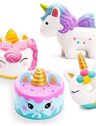 cheap -3 Pcs Jumbo Slow Rising Squishies Kawaii Colored Unicorn Unicorn Donut White Unicorn Mousse Cake and Blue Narwhal Cake Creamy Scent for Boy Girl Party Toys Stress Reliever Toy - 3 Pack