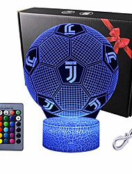 cheap -3D Night Lights Football Euro Cup for Kids Baby Teen Children 3D Soccer Illusion Lamp Birthday Party Gift for Sport Fans Bedside Table Desk Multi Color Remote Lamp Living Room Decor Nursery Lighting