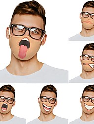 cheap -Men&#039;s Face cover Cotton Streetwear Home Adults Funny Mouth Mask Reusable Anti Dust Mask Washable Mouth Protector 3D Print