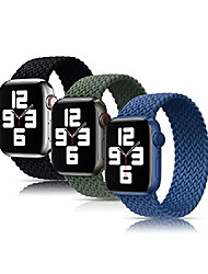 cheap -girovo 3 packs solo loop strap compatible with braided sport apple watch band 38mm 40mm, soft stretchy braided wristband for iwatch series 1/2/3/4/5/6/se, charcoal/green/blue, s