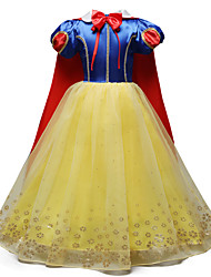 cheap -Snow White Fairytale Princess Dress Party Costume Flower Girl Dress Girls&#039; Movie Cosplay Vacation Costume Party RedYellow Dress Christmas Halloween Children&#039;s Day Polyester