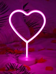 cheap -Heart Shaped Lights LED Neon Sign Romantic Lights Girls Room Home Decoration Night Light Christmas Party Holiday Art Decoration Battery or USB Powered