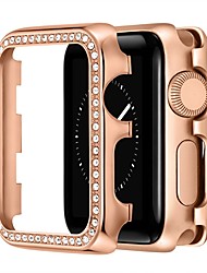 cheap -1 Pack Watch Case Compatible with Apple iWatch Series 7 / SE / 6/5/4/3/2/1 Shockproof Bling Diamond All Around Protective Alloy Watch Cover