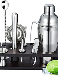 cheap -Cocktail Shaker Set Bartender Kit 10 Pcs for the Bar Stainless Steel Cocktail Set with Stand Cocktail Shaker Set 550ml