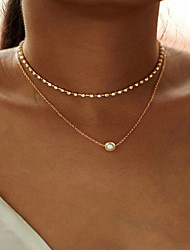 cheap -1pc Necklace Layered Necklace For Women&#039;s Gift Prom Birthday Party Imitation Diamond Alloy