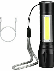 cheap -LED Flashlights / Torch LED Light Waterproof 400 lm LED LED Emitters Waterproof Portable Lightweight Camping / Hiking / Caving Everyday Use Cycling / Bike Black