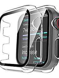 cheap -tauri 2 pack hard case compatible for apple watch series 3 2 1 42mm built in 9h tempered glass screen protector slim bumper touch sensitive full protective cover compatible for iwatch 42mm - clear