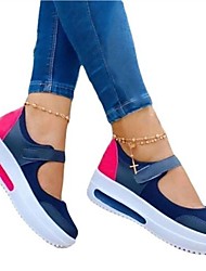 cheap -Women&#039;s Sneakers Wedge Heel Round Toe Synthetics Magic Tape White Red Blue