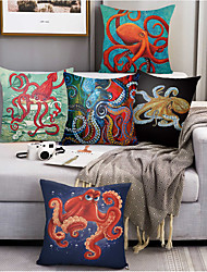 cheap -Octopus Double Side Cushion Cover 5PC Soft Decorative Square Throw Pillow Cover Cushion Case Pillowcase for Bedroom Livingroom Superior Quality Machine Washable Outdoor Cushion for Sofa Couch Bed Chair