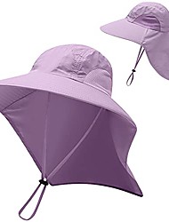 cheap -fishing hats for men women, sun protection hat with neck flap wide brim safari hats (purple)