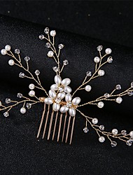 cheap -Romantic Cute Alloy Hair Combs / Flowers / Headdress with Imitation Pearl / Crystals / Rhinestones 1 PC Wedding / Special Occasion Headpiece