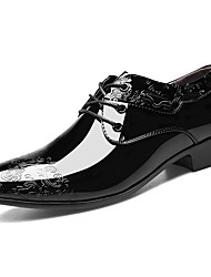 cheap -Men&#039;s Oxfords Dress Shoes Leatherette Loafers Business British Party &amp; Evening Office &amp; Career Rubber Faux Leather Waterproof Massage Non-slipping Black Spring Summer