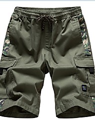 cheap -Men&#039;s Running Shorts Cargo Shorts Athletic Bottoms Drawstring Pocket Patchwork Gym Workout Running Jogging Exercise Breathable Moisture Wicking Soft Normal Sport Black Army Green Sage Beige