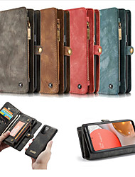 cheap -CaseMe Leather Flip Phone Case For Samsung Galaxy  S22 S21 S20 Plus Ultra A72 A52 A42 A32 Note 20 Ultra Magnetic Detachable 2 in 1 Multi-Functional Card Stand Wallet Full Body Protective Case
