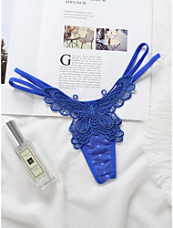 cheap -Women&#039;s Hole G-strings &amp; Thongs Panties Micro-elastic Low Waist Nylon 1 PC Blue One-Size