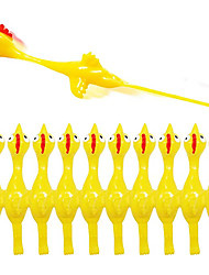 cheap -30pcs Novelty Catapulted Ejection Chicken Toy Light Rubber Finger Prank Flying Toy slingshot chicken finger toys Turkey Sticky