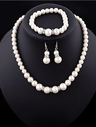 cheap -jewelry set classic shambhala diamond ring glass pearl necklace bride bracelet earrings three-piece set