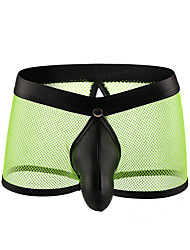 cheap -Men&#039;s Mesh Boxers Underwear Micro-elastic Low Waist 1 PC Yellow S